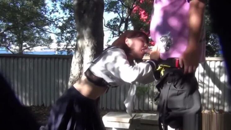 素敵な日本人売春婦が公共の場で激しくファックされる