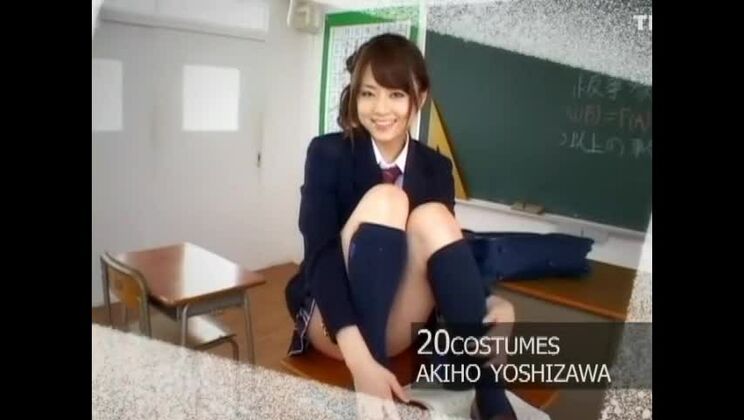 最高の日本人少女、吉沢明歩が出演する素晴らしいティーンズ、自慰/オナニーJAVクリップ